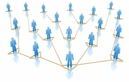 Hierarchy of Business network concept. 3D render. Isolated on white Fotografie stock - Microstock e Abbonamento, Codice: 400-04292654