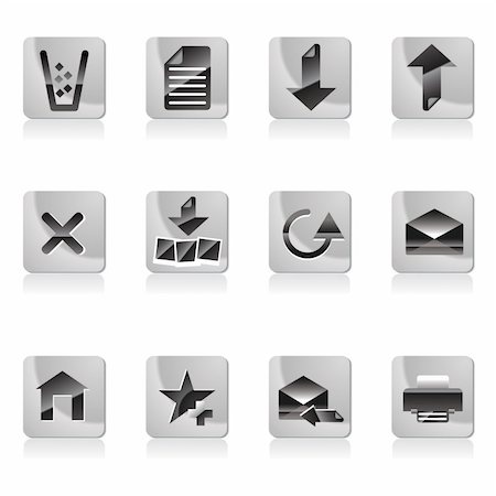 recycle bins for the home - Web site and computer Icons - vector icon set Stock Photo - Budget Royalty-Free & Subscription, Code: 400-04292660