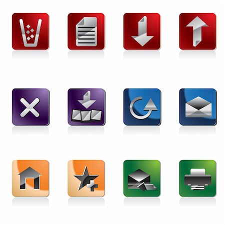 recycle bins for the home - Web site and computer Icons - vector icon set Stock Photo - Budget Royalty-Free & Subscription, Code: 400-04292661