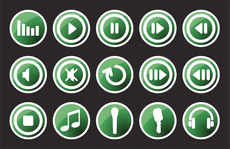pause button - Music and sounds icons -  Vector Icon Set Stock Photo - Budget Royalty-Free & Subscription, Code: 400-04292679