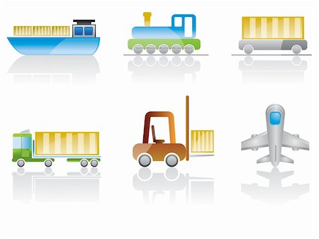 transportation and travel  icons - vector icon set Stock Photo - Budget Royalty-Free & Subscription, Code: 400-04292729