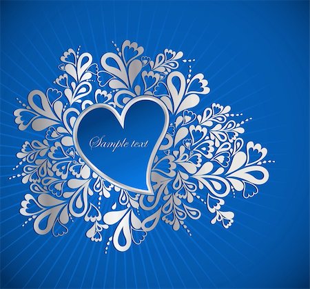 simsearch:400-04667113,k - Heart to the St.Valentine on a blue background Stock Photo - Budget Royalty-Free & Subscription, Code: 400-04292841