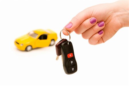 simsearch:400-07445673,k - Car keys and car at background isolated on white Photographie de stock - Aubaine LD & Abonnement, Code: 400-04292870