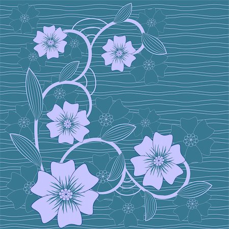 simsearch:400-04679760,k - vector background with  flowers in blue Photographie de stock - Aubaine LD & Abonnement, Code: 400-04292918