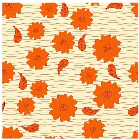 simsearch:400-04679760,k - vector seamless background with orange flowers. clipping mask Photographie de stock - Aubaine LD & Abonnement, Code: 400-04292910