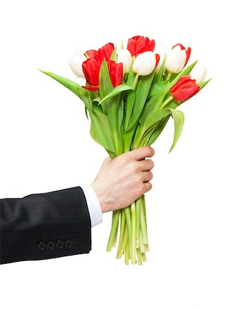 arm of man giving bouquet Stockbilder - Microstock & Abonnement, Bildnummer: 400-04293067