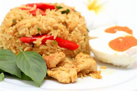 Thai fried rice on plate traditional asian cuisine Stock Photo - Budget Royalty-Free & Subscription, Code: 400-04293228