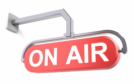 radio sign - On air on a red plate. White background. Stock Photo - Budget Royalty-Free & Subscription, Code: 400-04293385