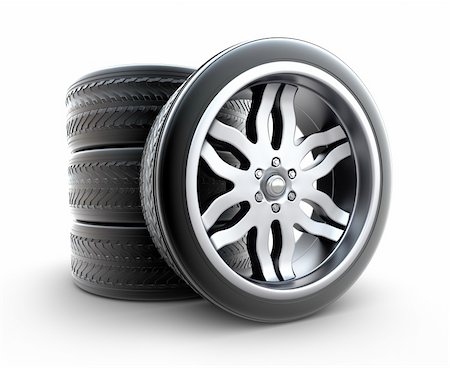 simsearch:400-04746076,k - Wheels Set. White background. Stock Photo - Budget Royalty-Free & Subscription, Code: 400-04293391