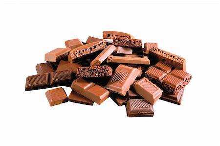 simsearch:400-05256065,k - Chopped chocolate isolated on white background Stock Photo - Budget Royalty-Free & Subscription, Code: 400-04293427