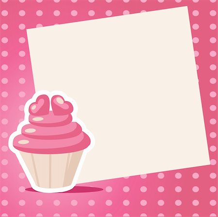 Vintage cupcake background with place for your text Stock Photo - Budget Royalty-Free & Subscription, Code: 400-04293530