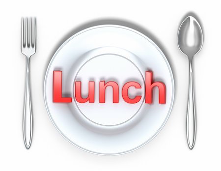 Lunch concept isolated on white background Stock Photo - Budget Royalty-Free & Subscription, Code: 400-04293555