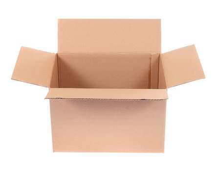 simsearch:400-04932450,k - open cardboard box, photo on the white background Stock Photo - Budget Royalty-Free & Subscription, Code: 400-04293592