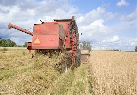 combine harvester in track of work gatherings of cereal Stock Photo - Budget Royalty-Free & Subscription, Code: 400-04293649