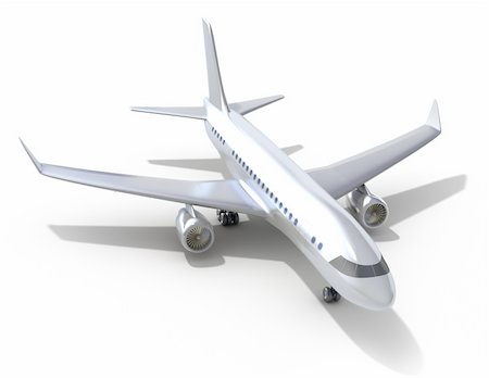 Airplane isolated on white. 3D image. My own design Stock Photo - Budget Royalty-Free & Subscription, Code: 400-04293712