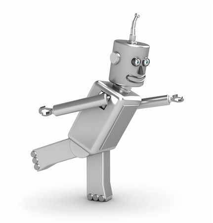 simsearch:400-04273833,k - Funny robot on white background Photographie de stock - Aubaine LD & Abonnement, Code: 400-04293777