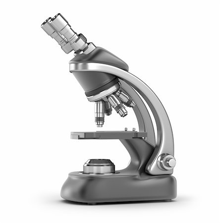 simsearch:400-03952161,k - Modern scientific microscope on white background Stock Photo - Budget Royalty-Free & Subscription, Code: 400-04293794