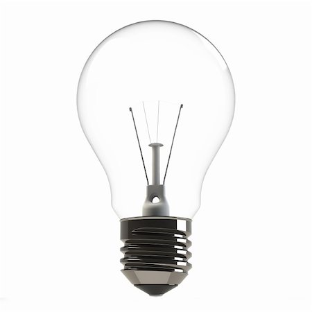 Rendered image of common household light bulb. White background. Foto de stock - Royalty-Free Super Valor e Assinatura, Número: 400-04304221