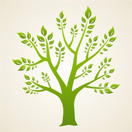 Green tree. Concept vector illustration for your design. Foto de stock - Super Valor sin royalties y Suscripción, Código: 400-04304294