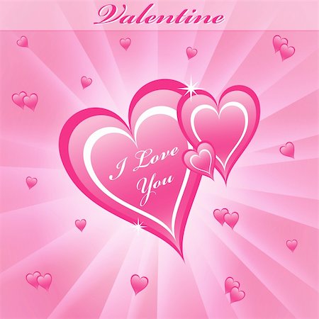 simsearch:400-05736913,k - Valentines day love hearts in pink on a dreamy pink sunburst background. Photographie de stock - Aubaine LD & Abonnement, Code: 400-04304494