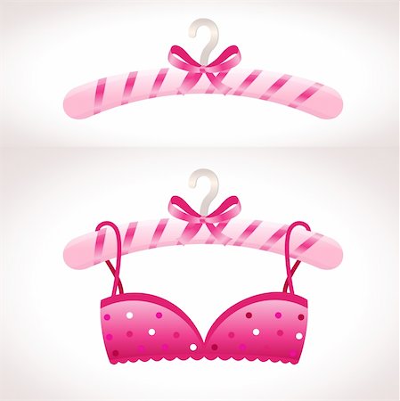 Hanger. Pink bra on a hanger. Vector EPS 10 Fotografie stock - Microstock e Abbonamento, Codice: 400-04304753