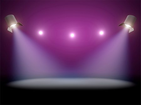 empty stage spotlight - Color spotlights. 3d illustration. Foto de stock - Super Valor sin royalties y Suscripción, Código: 400-04304803