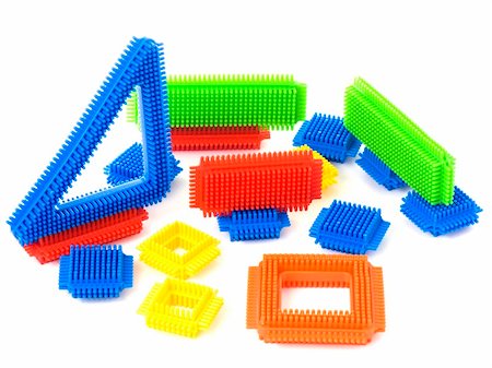 Toy construction blocks isolated on white background Stock Photo - Budget Royalty-Free & Subscription, Code: 400-04304847