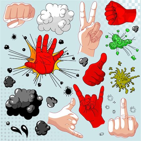 Comics hands collection - icon set Stock Photo - Budget Royalty-Free & Subscription, Code: 400-04304850