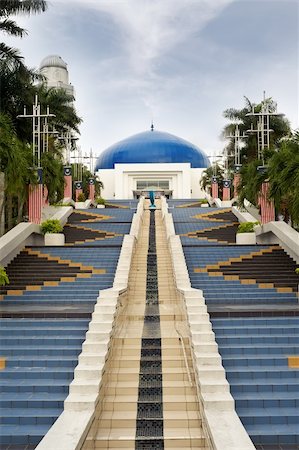 spheres in landmarks - Blue dome of t astronomical observatory on the stairs in Kuala Lumpur, Malaysia, Asia. Stock Photo - Budget Royalty-Free & Subscription, Code: 400-04304901