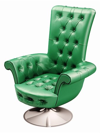 simsearch:400-06075399,k - Green office chair with clipping path 3d render Stock Photo - Budget Royalty-Free & Subscription, Code: 400-04304944