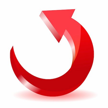 Red modern arrow isolated on white background Foto de stock - Super Valor sin royalties y Suscripción, Código: 400-04305107