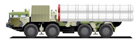 side view of a semi truck - Vector color illustration of  military launch vehicle. (Simple gradients only - no gradient mesh.) Stock Photo - Budget Royalty-Free & Subscription, Code: 400-04305196