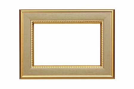 ppart (artist) - Gold plated wooden frame on white Stock Photo - Budget Royalty-Free & Subscription, Code: 400-04305203