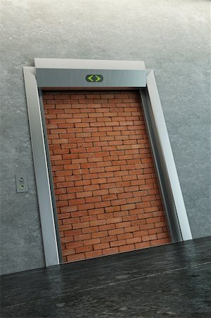simsearch:400-04225243,k - modern elevator with deadlock 3d render Foto de stock - Super Valor sin royalties y Suscripción, Código: 400-04305440