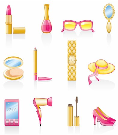 simsearch:400-07167440,k - Women accessories isolated on white background. Foto de stock - Super Valor sin royalties y Suscripción, Código: 400-04305535