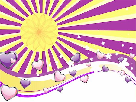 simsearch:400-04745515,k - vector eps 10 illustration of colorful hearts on a sunshine background Foto de stock - Super Valor sin royalties y Suscripción, Código: 400-04305620