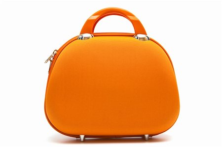 packing fabric - orange large handbag on a white background Stock Photo - Budget Royalty-Free & Subscription, Code: 400-04305865