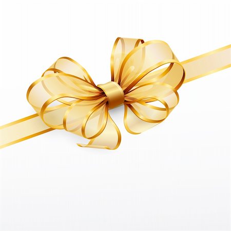 simsearch:400-06199913,k - golden bow isolated on white. Vector illustration Stock Photo - Budget Royalty-Free & Subscription, Code: 400-04306048