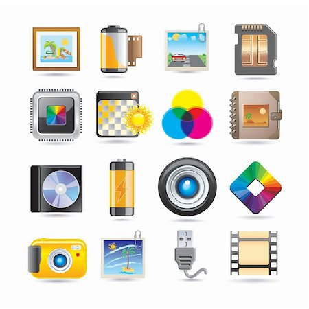simsearch:400-04346908,k - photography icon set Stock Photo - Budget Royalty-Free & Subscription, Code: 400-04306077