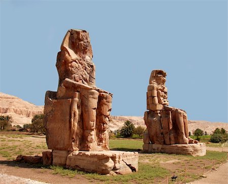 stone monuments Collosi of Memnon in Egypt Stock Photo - Budget Royalty-Free & Subscription, Code: 400-04306207