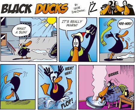 simsearch:400-04307211,k - Black Ducks Comic Strip episode 22 Foto de stock - Super Valor sin royalties y Suscripción, Código: 400-04306239