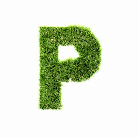 3d grass letter isolated on white background - P Stock Photo - Budget Royalty-Free & Subscription, Code: 400-04306485