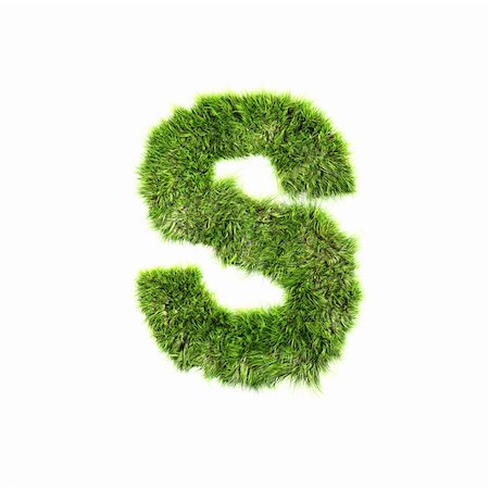 3d grass letter isolated on white background - S Stock Photo - Budget Royalty-Free & Subscription, Code: 400-04306488