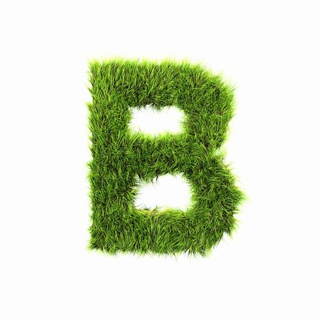 3d grass letter isolated on white background - B Photographie de stock - Aubaine LD & Abonnement, Code: 400-04306480