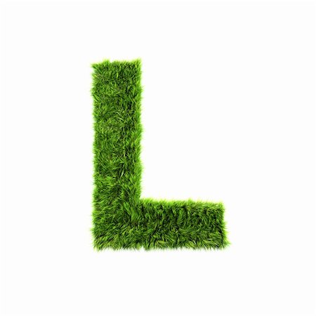 3d grass letter isolated on white background - L Stock Photo - Budget Royalty-Free & Subscription, Code: 400-04306492