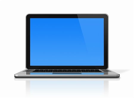 simsearch:400-04474827,k - 3D laptop computer isolated on white with 2 clipping path : one for global scene and one for the screen Fotografie stock - Microstock e Abbonamento, Codice: 400-04306807
