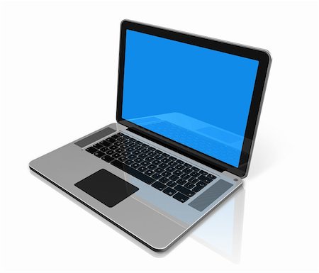 simsearch:400-04854535,k - 3D laptop computer isolated on white with clipping path Stock Photo - Budget Royalty-Free & Subscription, Code: 400-04306809