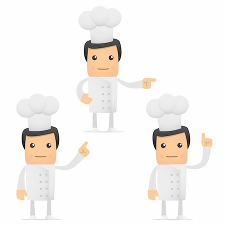 positive attitude cartoon - set of funny cartoon chef in various poses for use in presentations, etc. Stock Photo - Budget Royalty-Free & Subscription, Code: 400-04306946