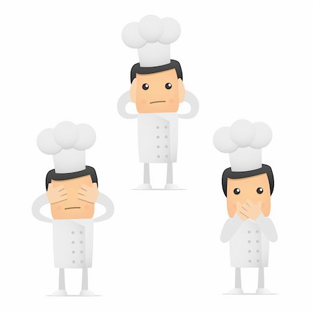 set of funny cartoon chef in various poses for use in presentations, etc. Stock Photo - Budget Royalty-Free & Subscription, Code: 400-04306954