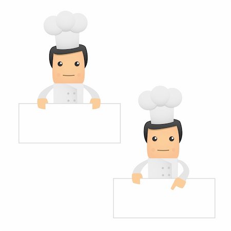 positive attitude cartoon - set of funny cartoon chef in various poses for use in presentations, etc. Stock Photo - Budget Royalty-Free & Subscription, Code: 400-04306960